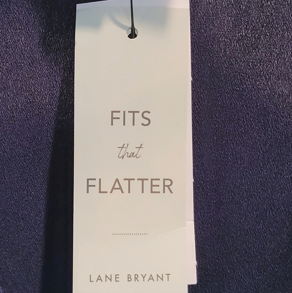 🌺Lane Bryant Peplum Top Drawstring Shoulder Sleeveless Night Sky - Picture 4 of 12